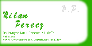 milan perecz business card